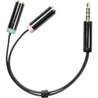Headset til mobil adapter(2x 3.5 mm Minijack Hun - 3.5 mm Minijack Han) | 10 cm
