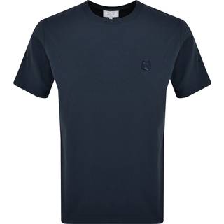 Maison Kitsune Fox Head Patch T Shirt Blue