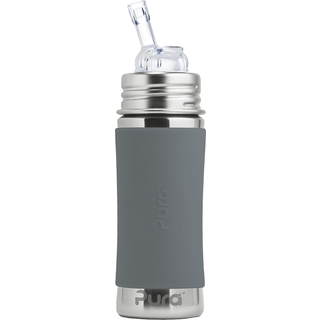 Pura® - Kiki Straw Baby Sutteflaske 6+ mdr. Rosa 325ml - Fast flow