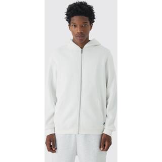 Mens White 330GSM Basic Regular Fit Zip Through Hoodie