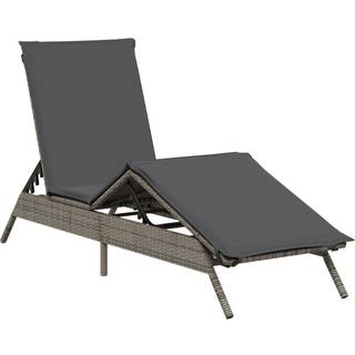 Liggestole Med Bord Polyrattan - 1 / Grå