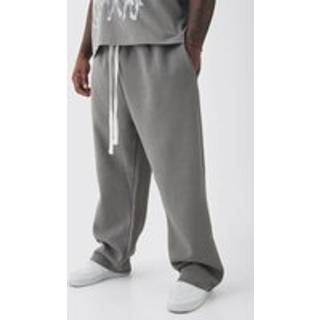 Mens Charcoal Plus Oversized Drop Crotch Joggers