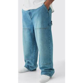 Mens Stonewash Plus Relaxed Fit Carpenter Jeans