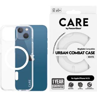 CARE by PanzerGlass Flagship Case Transparent Urban Combat w. White MagSafe iPhone 14 | 13