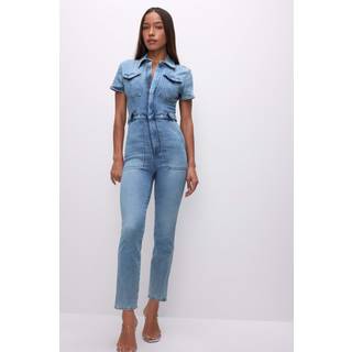Good American Good American Blue Fit For Success Jumpsuit