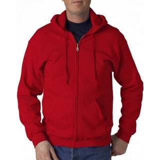 Gildan tung blanding fuld -zip hætte sweatshirt - rød s