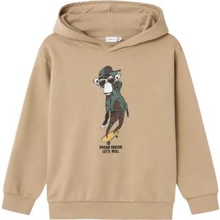 Name It Weathered Teak Printet Hoodie Sweatshirt