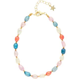 Nuni - Maddison armbånd i forgyldt sølv med glas og ferskvandsperler