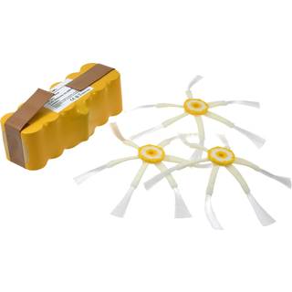 Batteri til iRobot Roomba 500/600/700er Serie + 3x6-Arm Sidebørsten