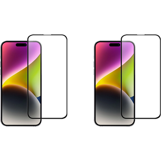 iPhone 15 Skærmbeskyttelse Beskyttelsesglas 2x 3D Glas