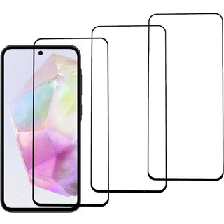 Samsung Galaxy A35 5G skærmbeskyttelse 3 stk hærdet 3D glas sort kant