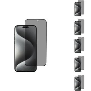 5 stk. iPhone 16 skærmbeskytter med privatlivsfilter i hærdet glas