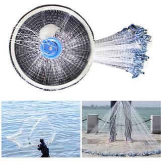 Kastefiskernet 2.4 meter med sinkere og reb til havfiskeri