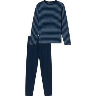 Schiesser Casual Essentials Long Pyjama Round Neck - Darkblue - Large