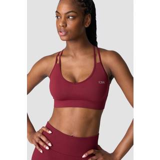 Ribbed Define Seamless V-neck Sports Bra Burgundy