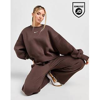 Nike Phoenix Oversized Crop Crew Sweatshirt, Brown - L