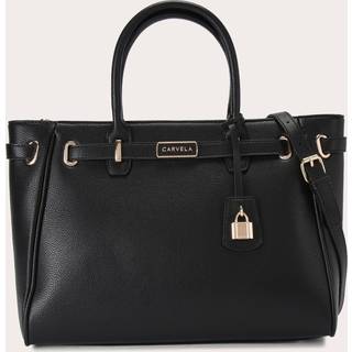 Carvela Carvela Black Chrome Violet Belted Tote Bag