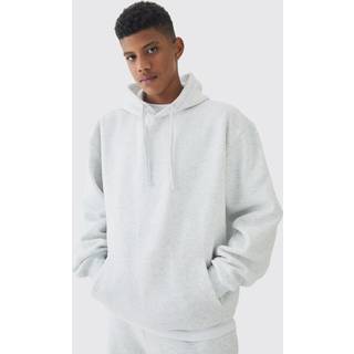 Mens 330GSM Tall Oversized Hoodie in Grey Marl
