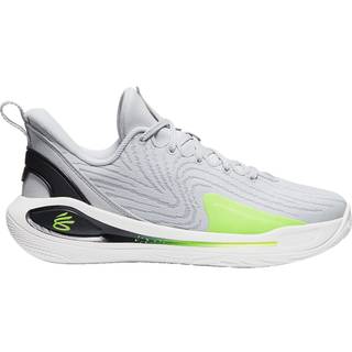 Curry 12 'Gravity' Grade School Basketball Shoes Halo Gray / Black / High Vis Yellow 37.5