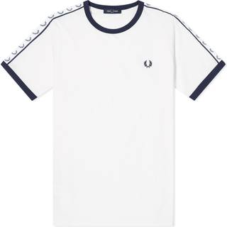 Fred Perry Taped Ringer T Shirt White