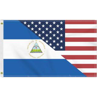 3? 5 ft USA Nicaragua Friendship Flag Stor 150d America Nicaraguan Outdoor Banner Double Side Printing American Decor til Patio Garden med messin