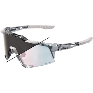 100% Speedcraft Solbriller med fotokromiske linser - Grå, ekstra linser inkluderet til løb og udendørs aktiviteter