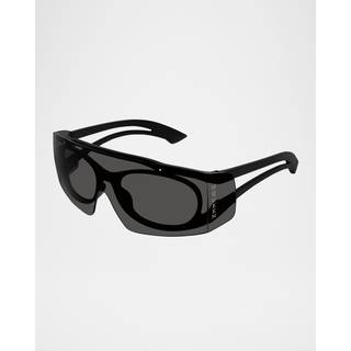 Alexander McQueen Unisex Alexander McQueen AM0489S 001 Solbriller Bio-injekt Sort Grå Maske