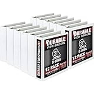 Samsill Holdbar 3 Tommer. Lavet i USA D Ring. Kan tilpasses Clear View. Hvid 12 pakke med hver 625 sider