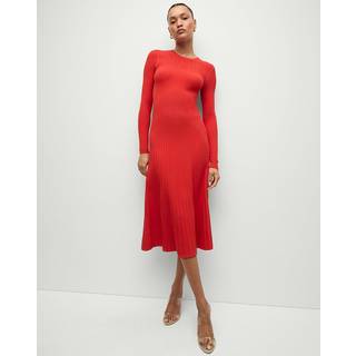 Veronica Beard Nami ribbed-knit sweater dress - red - M