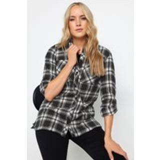 Lts Tall Black Check Rolled Sleeve Shirt 20 Lts | Tall Women's Shirts & Blouses
