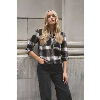 Lts Tall Brown Check Rolled Sleeve Shirt 24 Lts | Tall Women's Shirts & Blouses