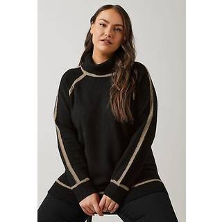 Evans Evans Colorblock Roll Neck Black Jumper