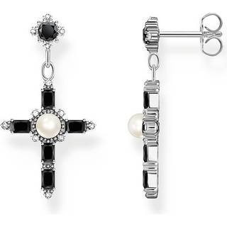 Thomas Sabo H2312-167-11 Silberne Ohrringe Cross Romance schwarz Damen