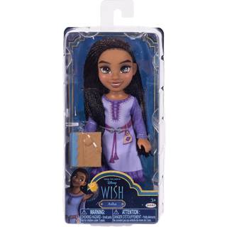 Disney Wish Asha dukke med dagbog, lilla kjole og lilla sko - 15 cm