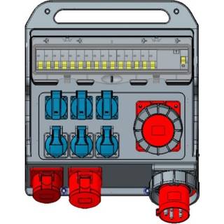 Wexim 7531 byggestrømstavle med CEE og DK udtag, lille model, 400V, 63A