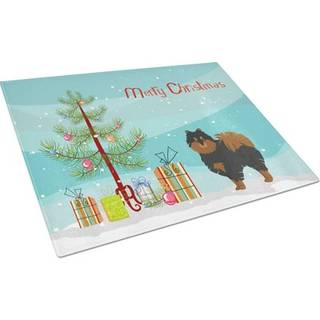 Caroline's Treasures CK3477LCB Pomeranian Christmas Tree Glass Cutting Board Stor dekorativt tempereret glas Køkkenskæring og serveringsplade Sto