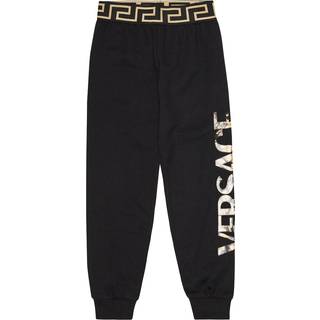 Versace Kids Logo cotton sweatpants - black - Y 8