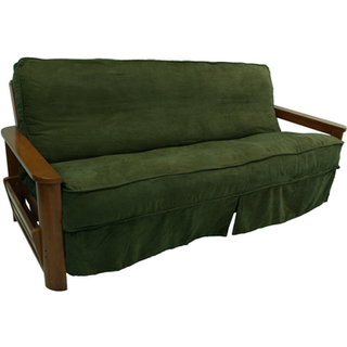 Blazing Needles Solid Microruskind Dobbelt Corded 8"""" til 9"""" Futon Slipcover Fuld Hunter Green