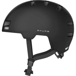 ABUS Hjelm Skurb, Velvet Black S - In-Mold Cykelhjelm med Plads til Hestehale og Zoom Ace Finjusteringssystem