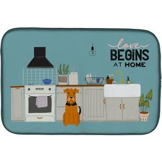 """" Caroline's Treasures CK7745DDM Airedale Kitchen Scene Dish-Drying-Mats 14 X 21 Multicolor """"