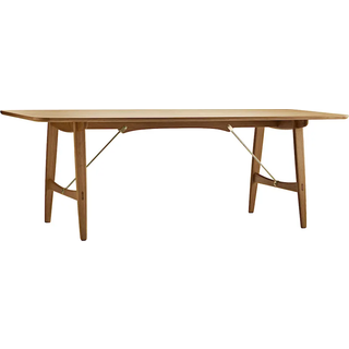 Carl Hansen - BM1160 Hunting Table, Oljad Ek, Mässing - Spiseborde - Børge Mogensen - Træ farvet - Metal/Træ