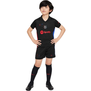 FC Barcelona 2024/25 Stadium Away Nike Football Replica-sæt i tre dele til mindre børn - sort - L