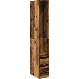 Klædeskab Konstrueret Træ -Look Gammelt Træ - 4 hylder / 30 x 50 x 200 cm