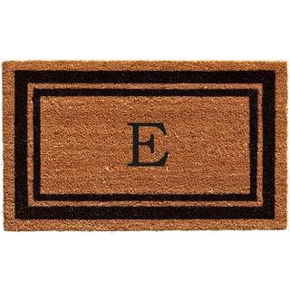Calloway Mills 152961830E Black Border 18 """" X 30 """" Monogram Doormat (Letter E)