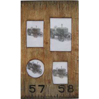 Benjara BM228641 Rektangulær nødstrømsramme med 4 foto slots brun