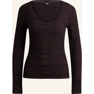 Sweater i ribbet stof med stræk og bådudskæring
