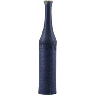 Urban Trends Collection 46324 Keramisk rund flaskevase med fl?de trompet mund , lang hals og glat b?ndet ?verste kant i freeform drypp - ru de