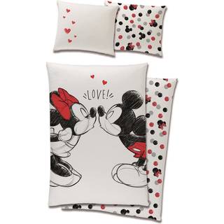 Minnie og Mickey Mouse Sengetøj 150 x 210 cm - 100 procent bomuld