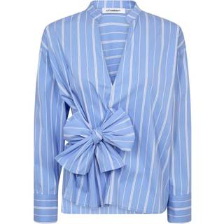 Co'couture Shiracc Stripe Bow V-Blouse Bluse 35706 23-Pale Blue (MEDIUM)