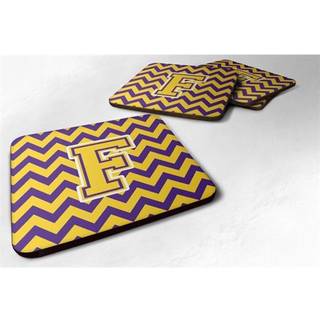 """" Caroline's Treasures CJ1041-FFC brev f Chevron Purple and Gold Foam Coaster (Sæt på 4) 3.5 """" ""Multicolor"" ""